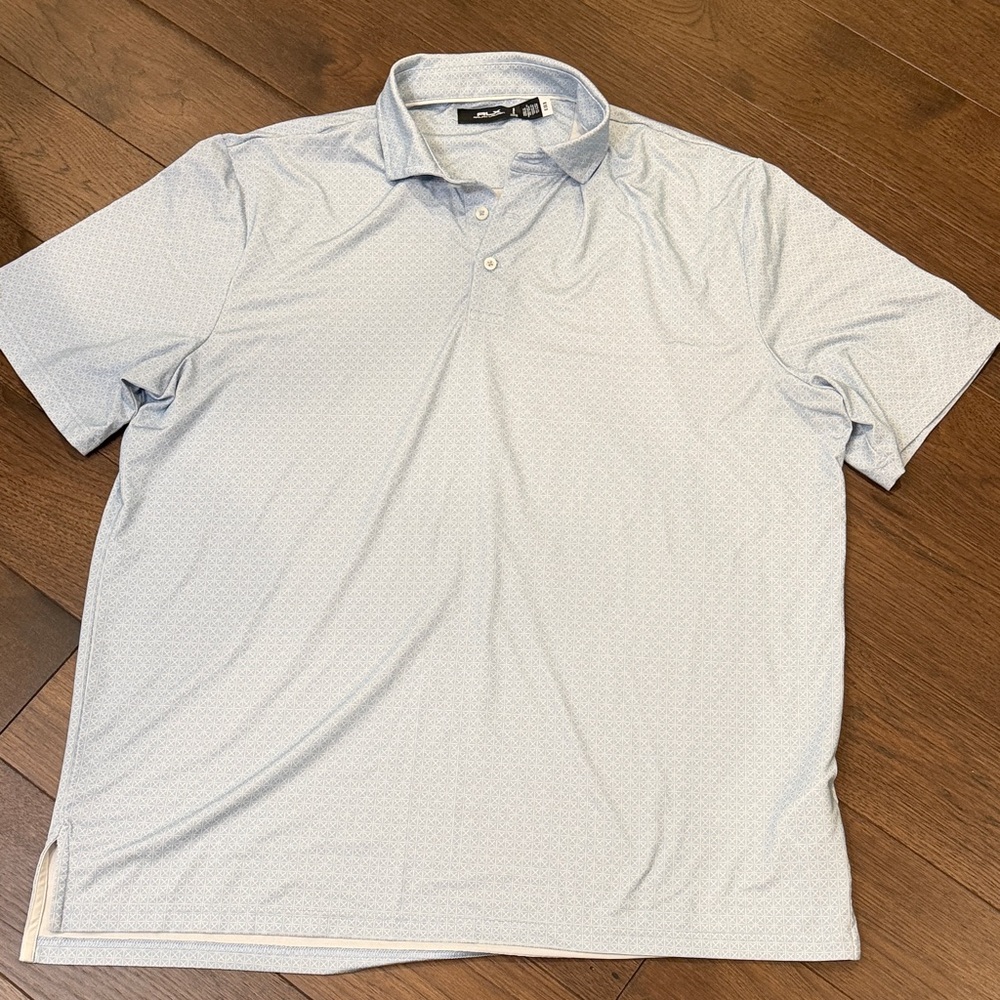 RLX Ralph Lauren XL Men’s Light Blue Patterned Polo Shirt C11-017